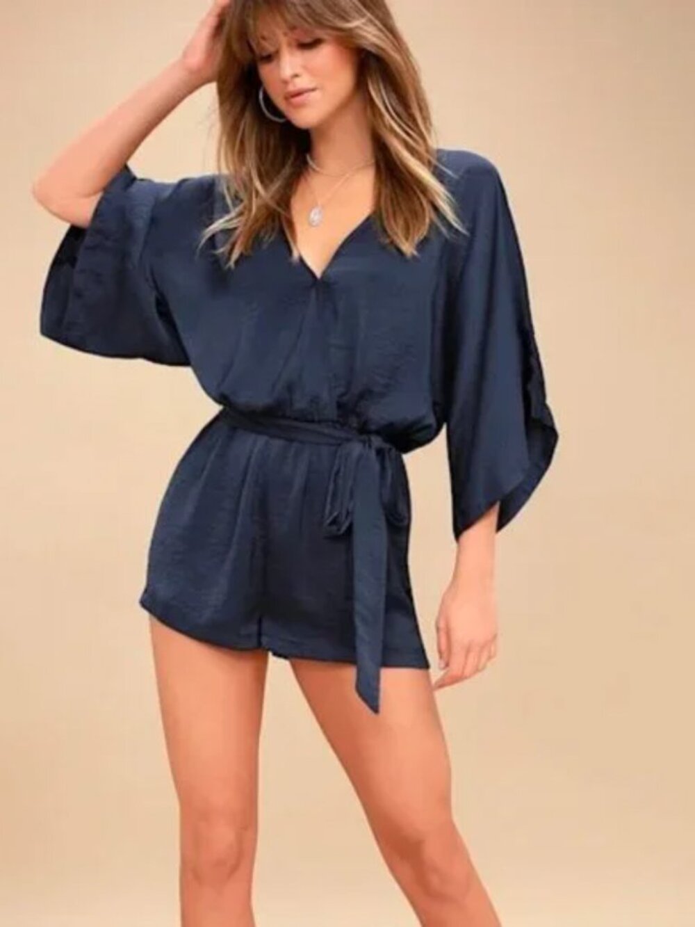 Ain't It Grand Navy Blue Romper